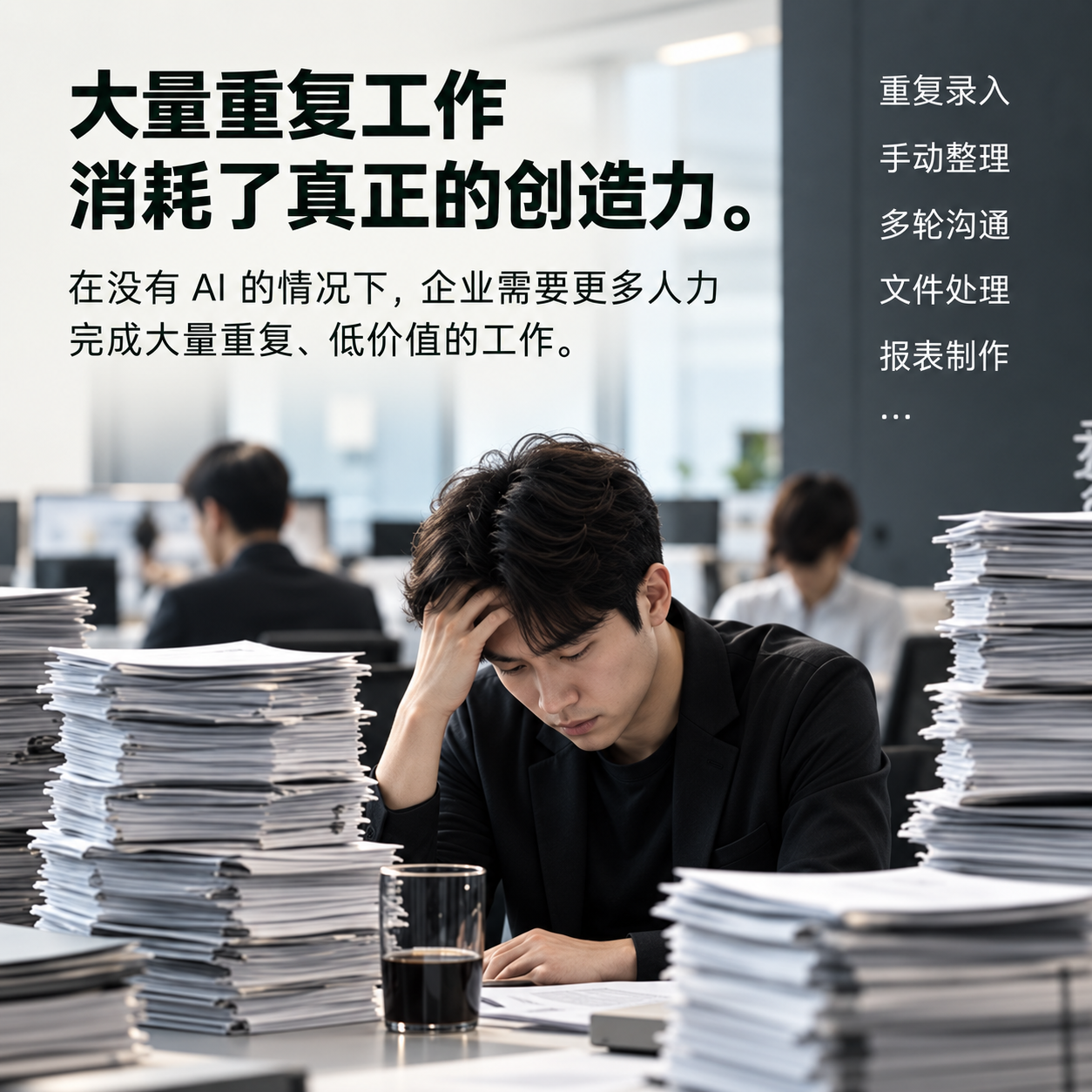 企业员工被大量重复工作占用精力